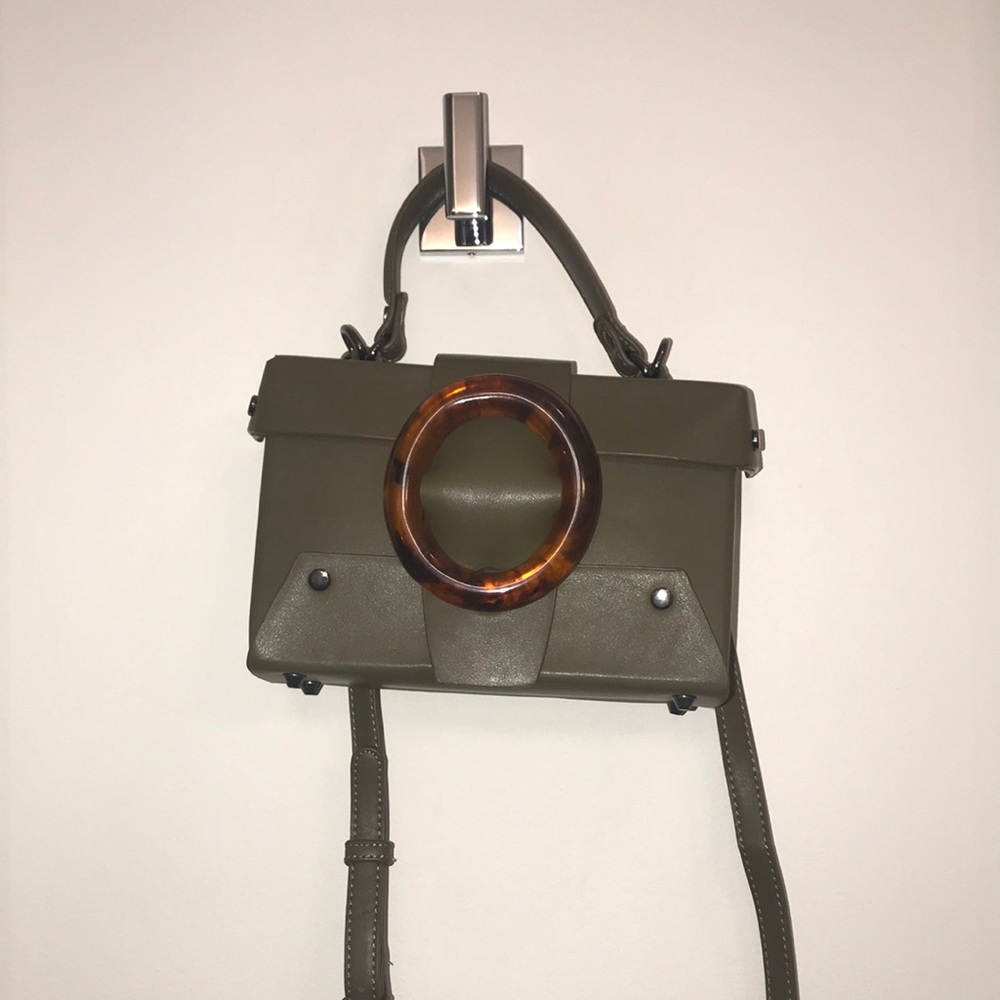 Free People Box Crossbody Purse in Olive color